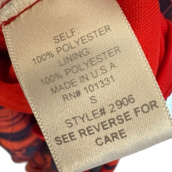 Charlotte Russe Strapless Maxi Dress Red Navy Aztec Print Sheer Overlay Small - Picture 4 of 6